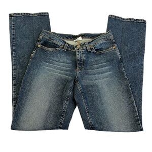 Theory Womens Mid Rise Straight Blue Denim Jeans Size 6 Gost Pockets Casual